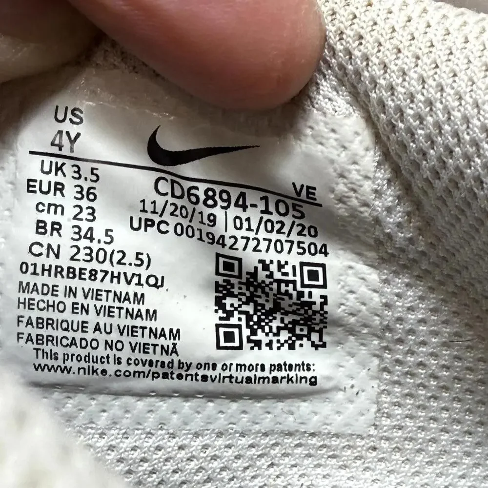 Nike‎ Shoes Youth 4 Air Max Excee GS Running Sneakers White Mesh Logo CD6894-105